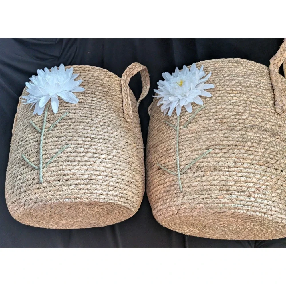 SET OF 2 LARGE NESTING‎ WOVEN BASKETS - NEW